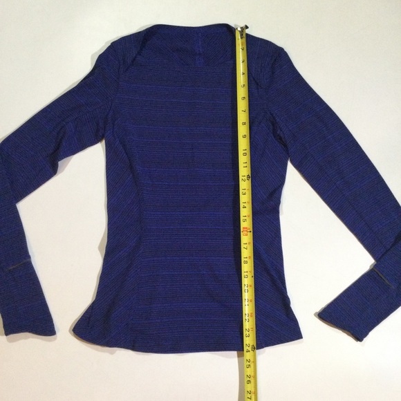 Lululemon Womens Size 4 Kanto Catch Me Long Sleeve Running Striped Top Blue - Picture 10 of 11